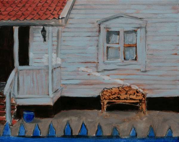 Façade Stockholm - 6F(41x33) - huile sur toile